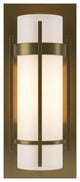 Banded with Bar Sconce, Soft Gold Finish, Opal Glass