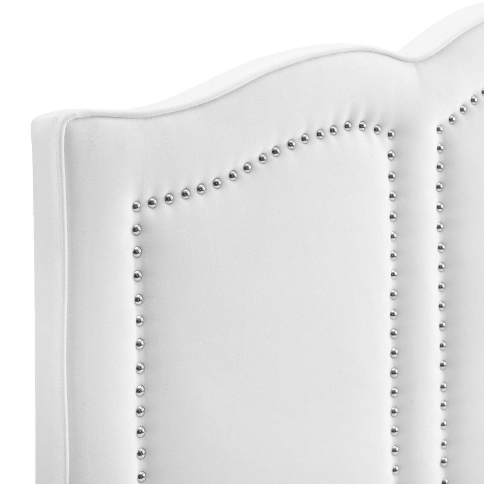 Cecilia Full/Queen Performance Velvet Headboard-White