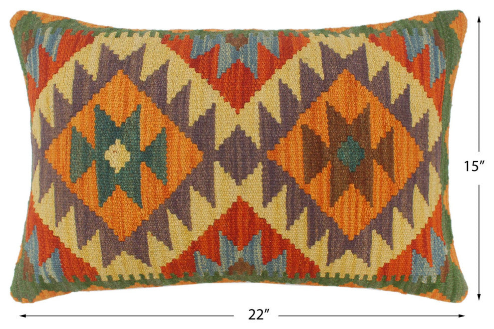 Turkish Boho Chic MacKie Hand Woven Kilim Pillow