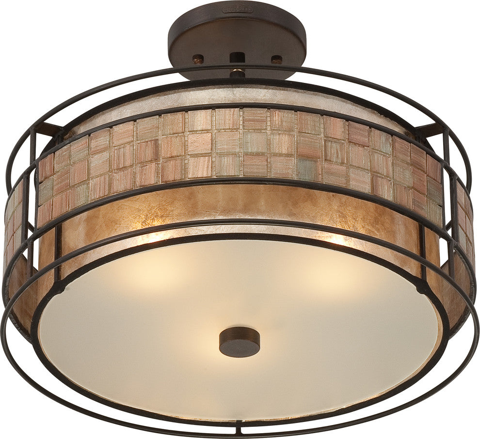 Quoizel MC842SRC Three Light Semi-Flush Mount Laguna Renaissance Copper