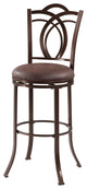Benzara Metal Bar Stool with Cushioned Swivel Seat and Flared Legs, Brown