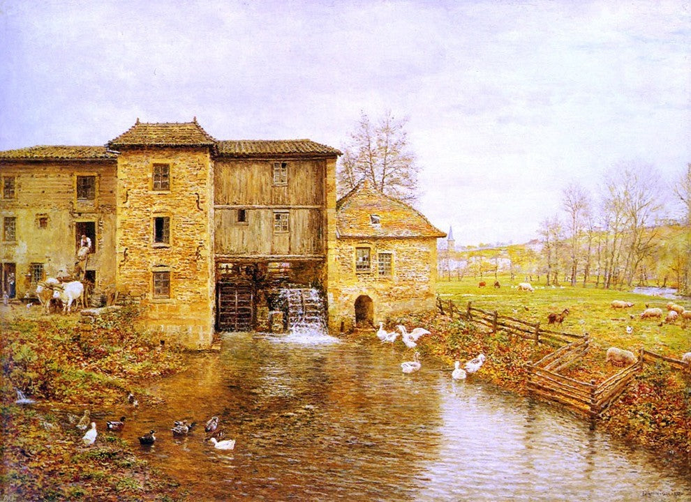 Marie Girard Le Moulin de Gatellier, 18"x27" Gallery Wrapped Canvas Print