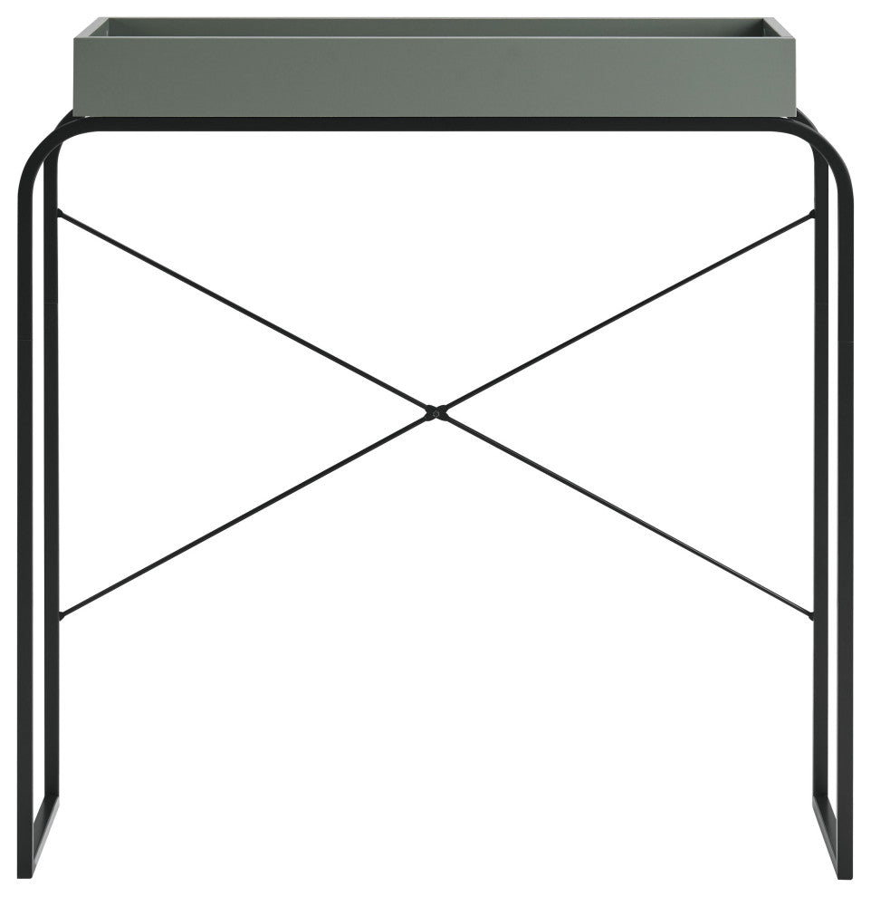 Yazzy 33.25" Rectangle Wood Console Table With Raised Edges, Sage Green