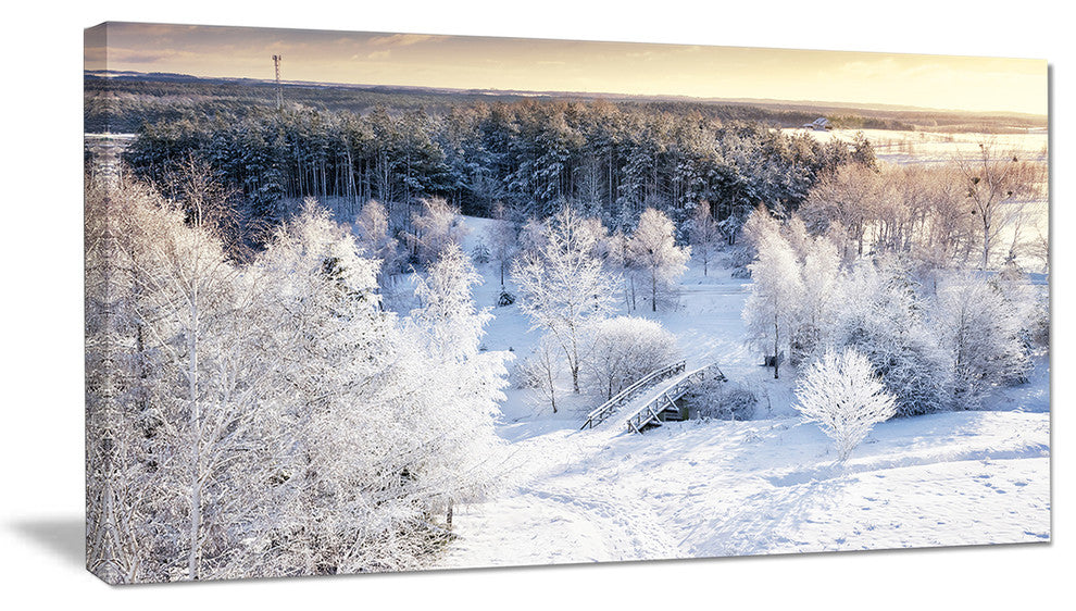 Beautiful Winter Panorama, Large landscape Canvas Art Print, 60"x28"