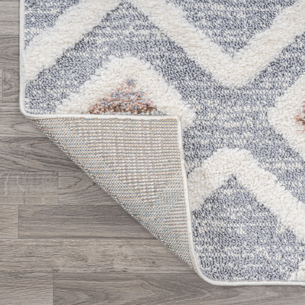 Monique Trellis High-Low Multi/Gray 2'x8' Runner Rug