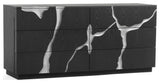 Modrest Aspen Modern Matte Brown Ash and Silver Dresser