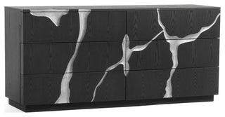 Modrest Aspen Modern Matte Brown Ash and Silver Dresser