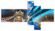 Night over Tower Bridge in London, Cityscape Photo Canvas Art, 60"x32", 5 panels