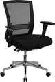 HERCULES Black Mesh Multi-Functional Executive Swivel Chair-Padded Slider Seat