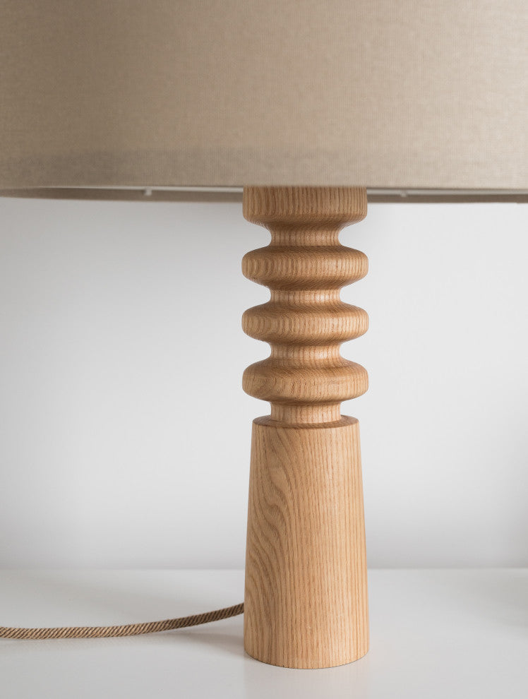Bellows wood table lamp