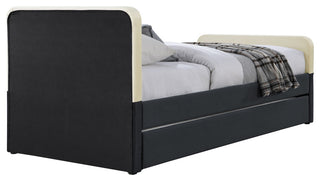 Ivy Upholstered Trundle/Storage Bed, Black, Twin, Velvet