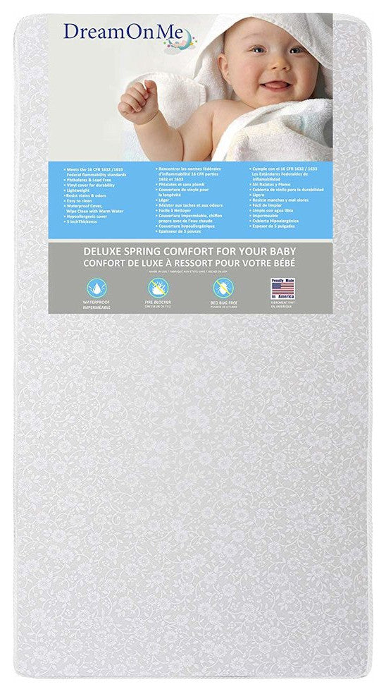 Dream On Me Little Baby 6 Inch Full Size Firm Foam Crib and Toddler Bed Mattress