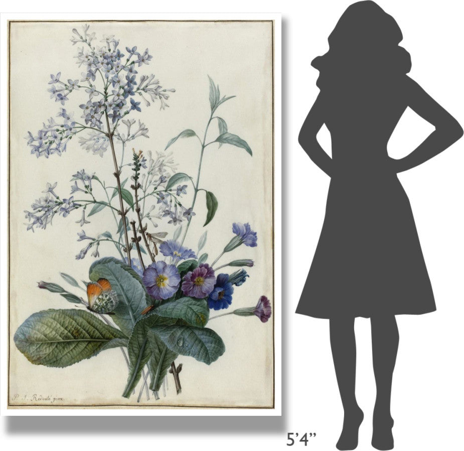"A Bouquet of Flowers with Insects" Print by Pierre Joseph Redoutï¿½, 42"x62"