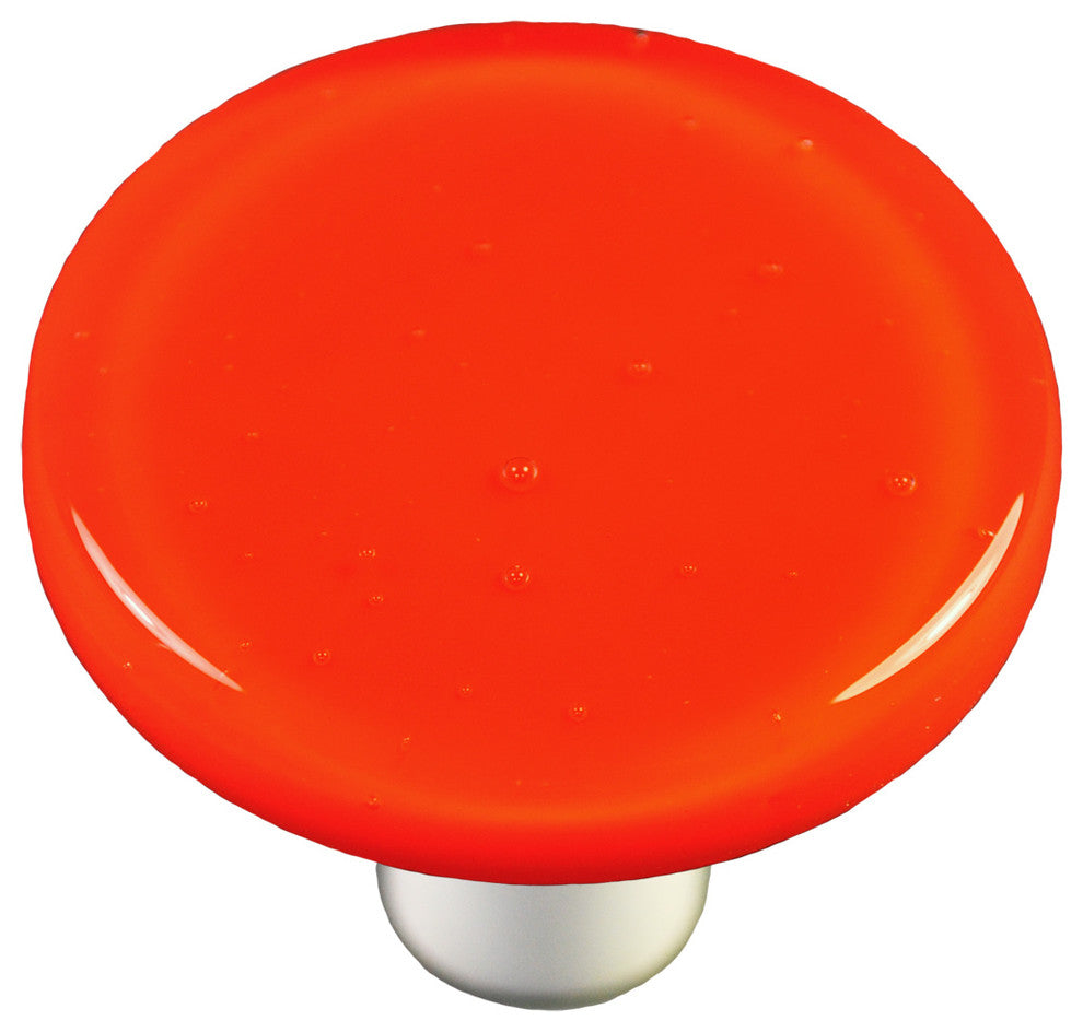 Opal Orange Knob Round, Black Post