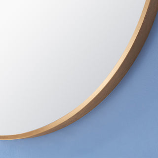 Emilia 28" Round Bathroom/Vanity framed Wall Mounted Mirror, Brushed Gold