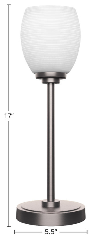 Luna 1-Light Table Lamp, Graphite/White Matrix