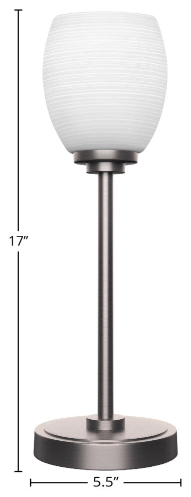 Luna 1-Light Table Lamp, Graphite/White Matrix