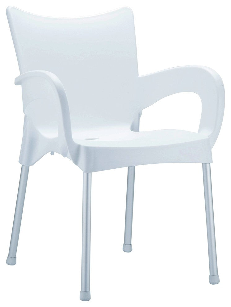 Compamia Romeo Outdoor Dining Armchairs, Set of 2, White
