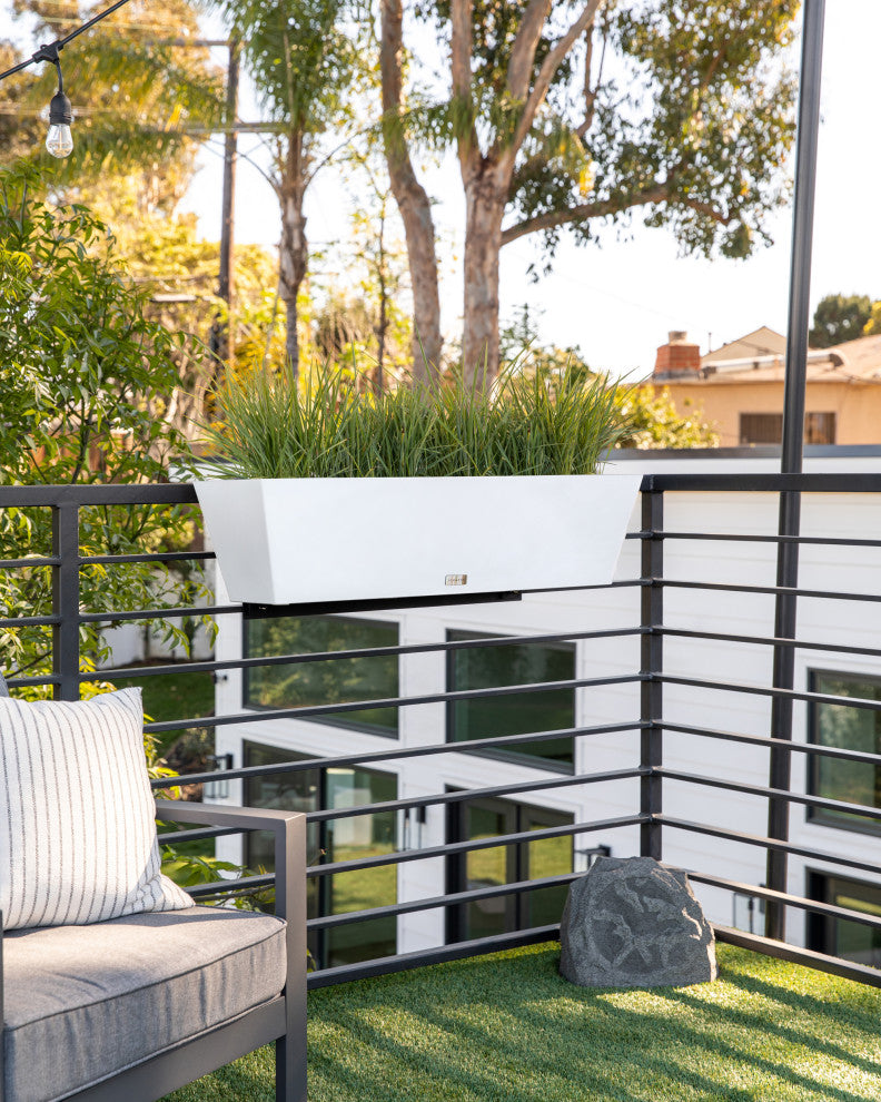 Veradek Pure Series Window Box Wall/Railing Planter, White, 36", 1 Pack