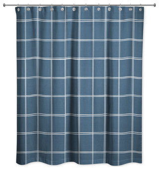 Linen Plaid 5 71x74 Shower Curtain