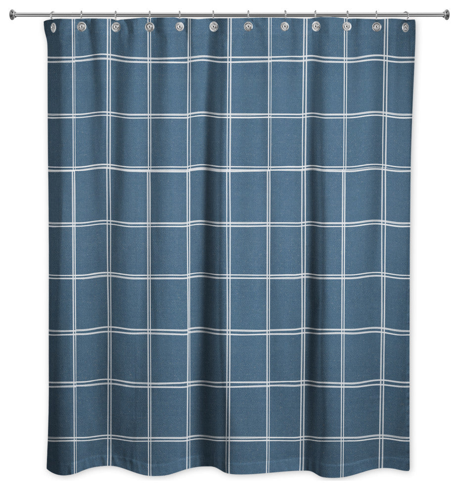 Linen Plaid 5 71x74 Shower Curtain