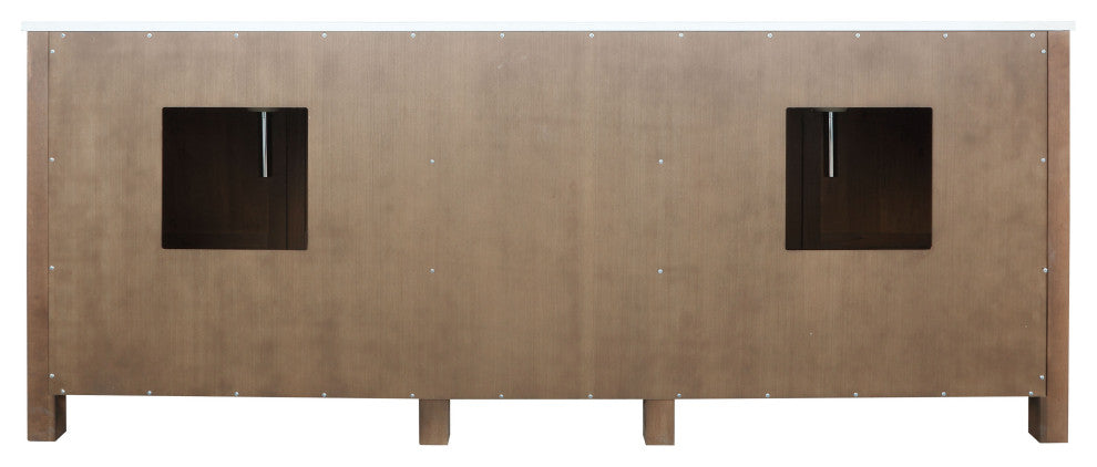 Ziva 84 Barnwood DB Vanity, Cultured Marble Top, Square Sink, 34 Mirrors, Faucet