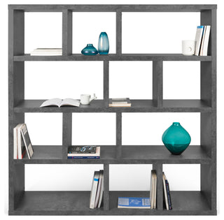 Berlin 4 Levels Bookcase, 150 cm., Concrete Look
