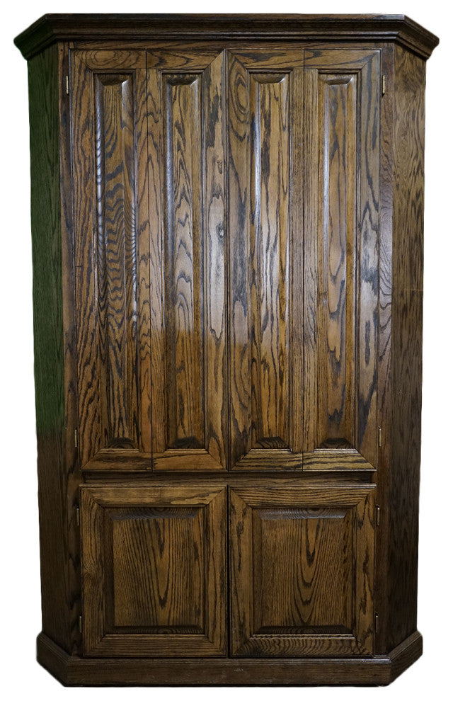 Eagle Furniture Classic Oak Corner Computer Armoire Work Station, Dark Oak