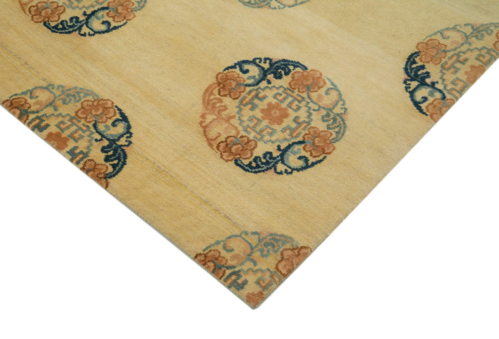 Rug N Carpet - Handmade Oriental 9' 11" x 13' 11" Decorative Oushak Area Rug