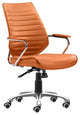 Orange Faux Leather Executive Channel Back Rolling Office Chair