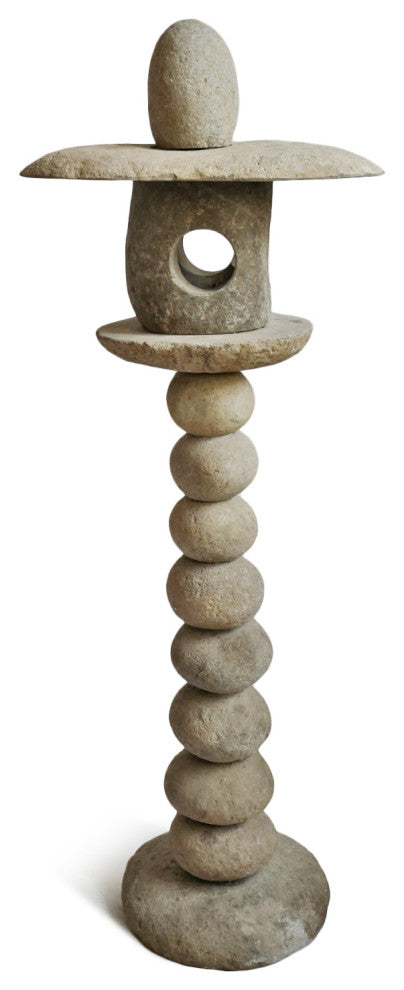 Outdoor Stacked Rock Light House Post 1