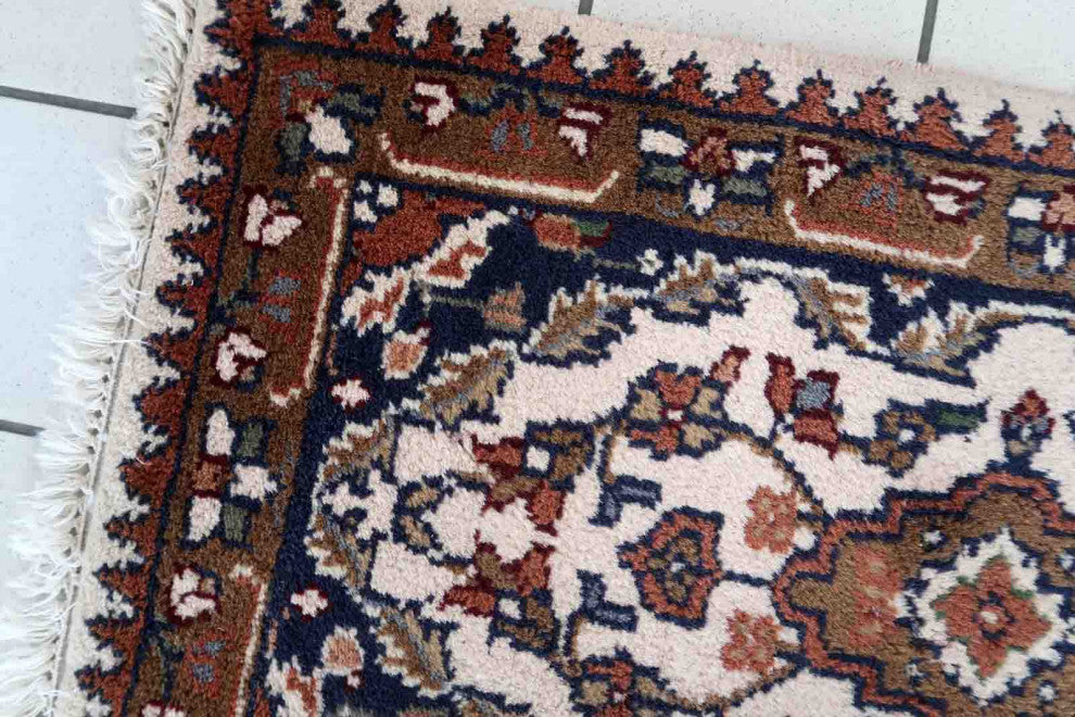 Handmade Vintage Persian Hamadan Rug 1.9'x3.1', 60cmx97cm 1970s