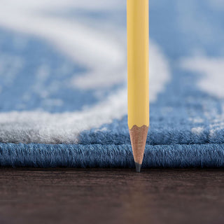 Garland Transitional Floral Navy Rectangle Area Rug, 7.6'x10'