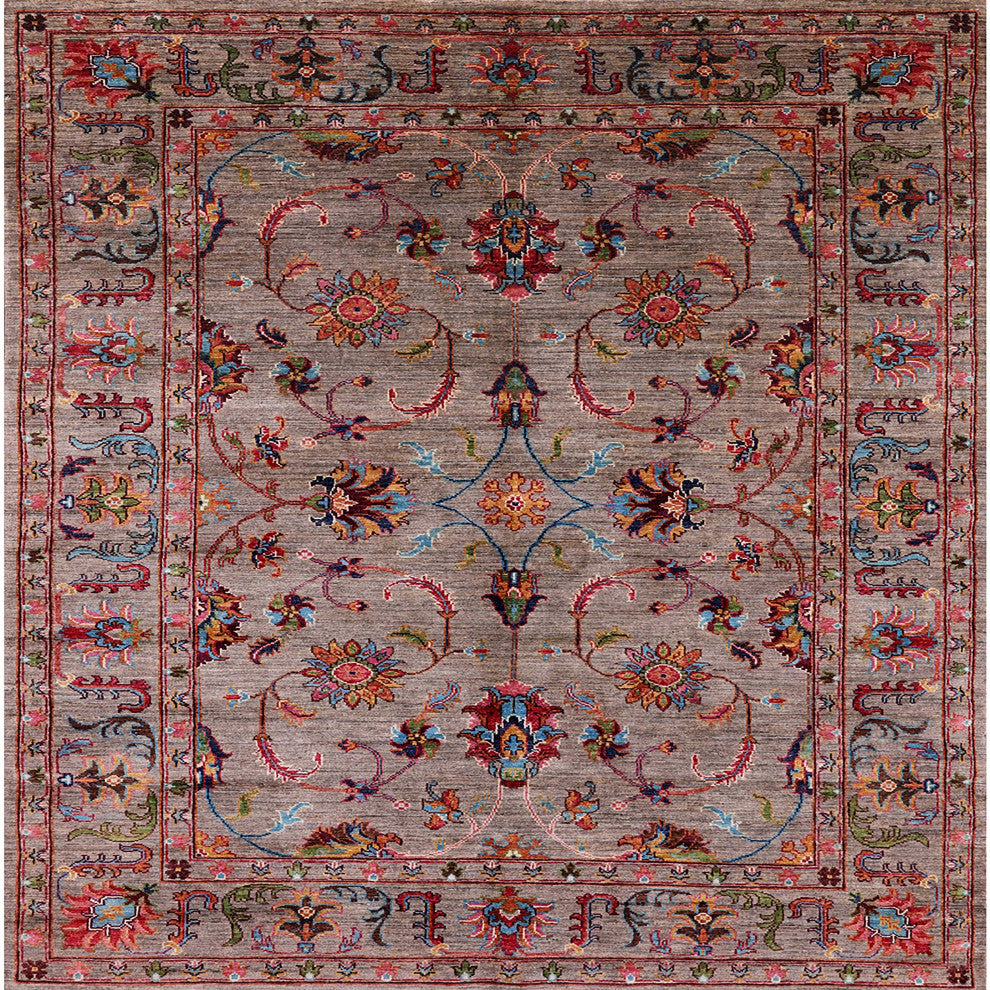 Ahgly Company Indoor Square Mid-Century Modern Area Rugs, 4' Square