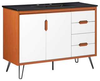 Energize 48" Bathroom Vanity, Cherry White Black