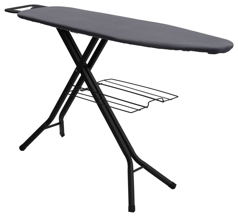 Deluxe Matte Black Ironing Board With Mesh Steel Top