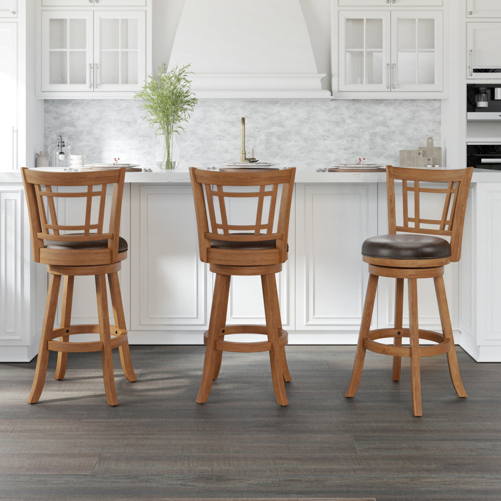 Fairfox Wood Swivel Stool, Barstool