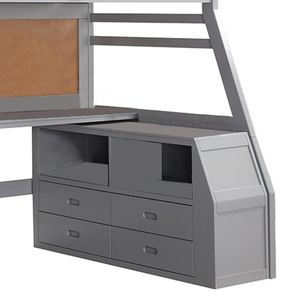 ACME Jason II Loft Bed and Storage Ladder, Gray