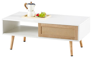 Gewnee Rattan Coffee table, White