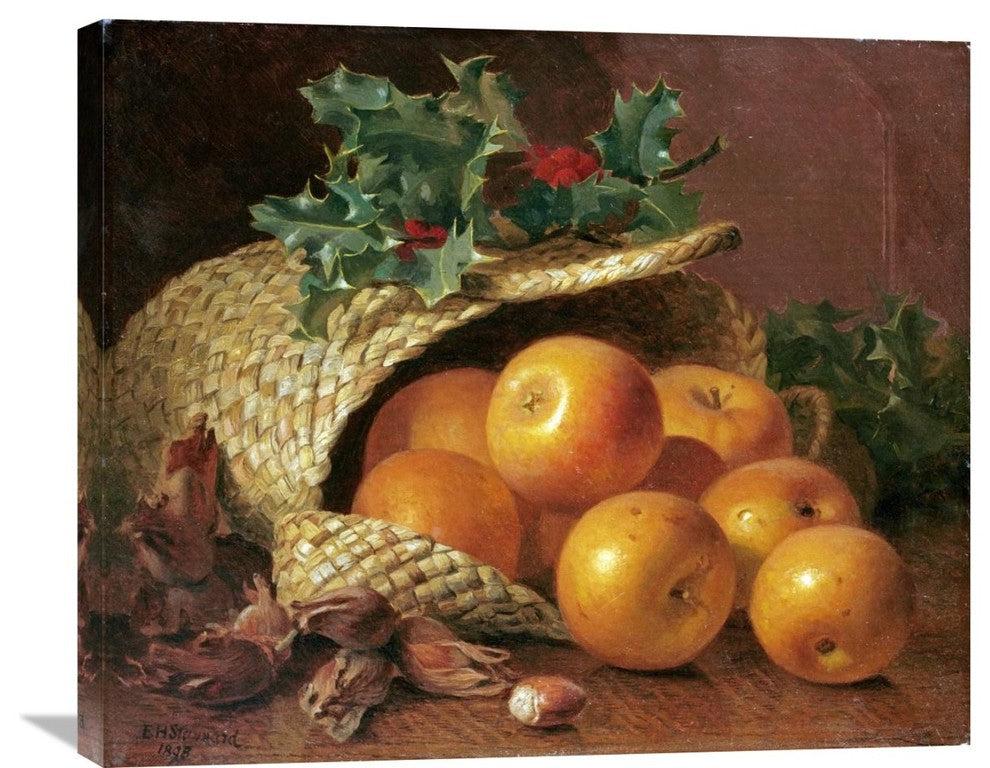 "Still Life With Apples, Hazelnuts and Holly" Artwork, 30" x 25"
