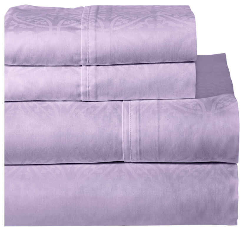 Pointehaven 300TC Printed Sheet Set, Lavender, Full
