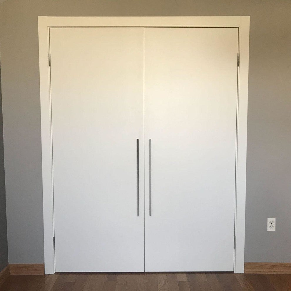 French Double Doors 64 x 80 with Frames Hardware| Planum 0010 White Silk