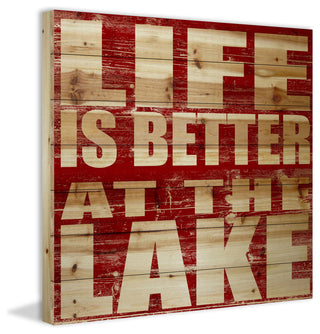 "Life is Better" Print on Wood, 80x80 cm
