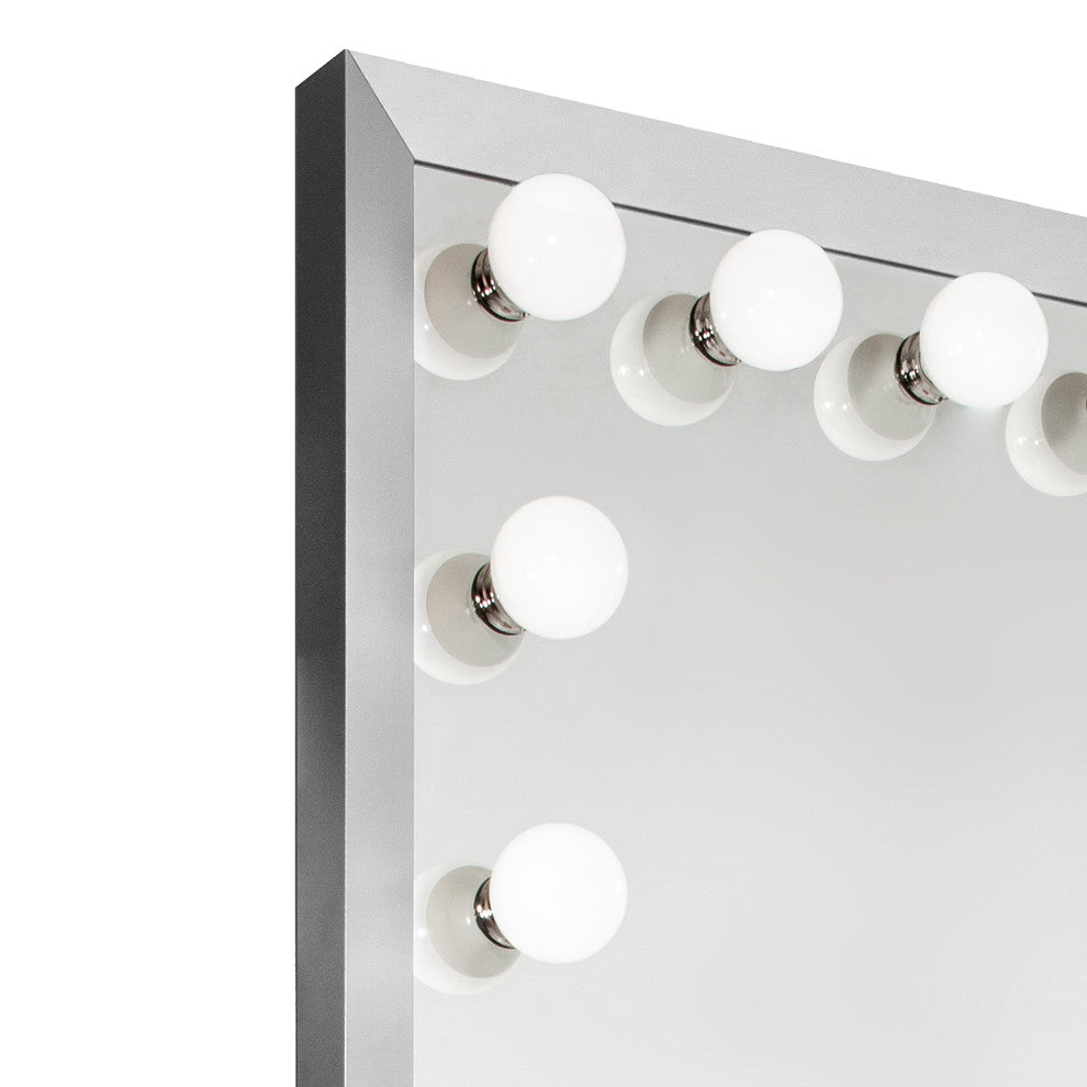 Starlight Full Body LED Makeup Mirror with 21 Bulbus, Silver