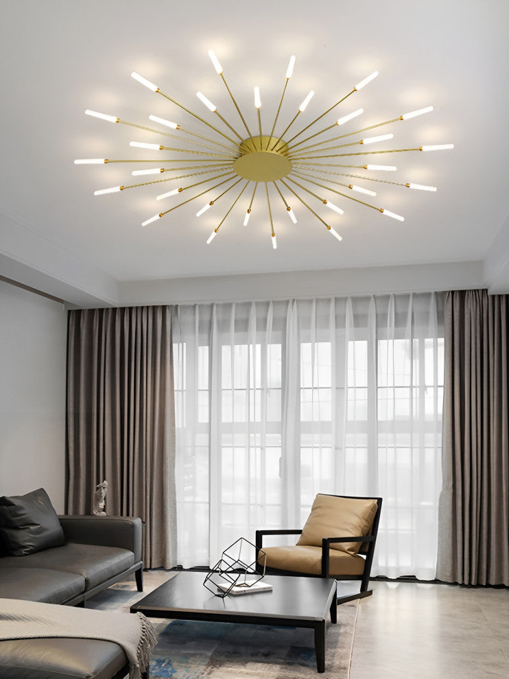 Brugg | Modern LED Dandelion Ceiling Light, Black, 30 Heads