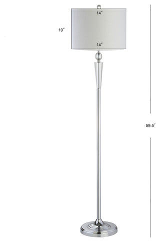 Reese 59.5" Crystal Floor Lamp, Clear and Chrome