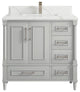 Aberdeen 36 Center Sink Bath Vanity in Coventry Gray 1.5" Calacatta Laza