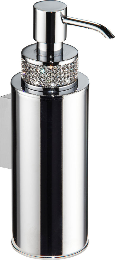 Cecilia Swarovski Crystals Wall Soap Dispenser, Polished Chrome