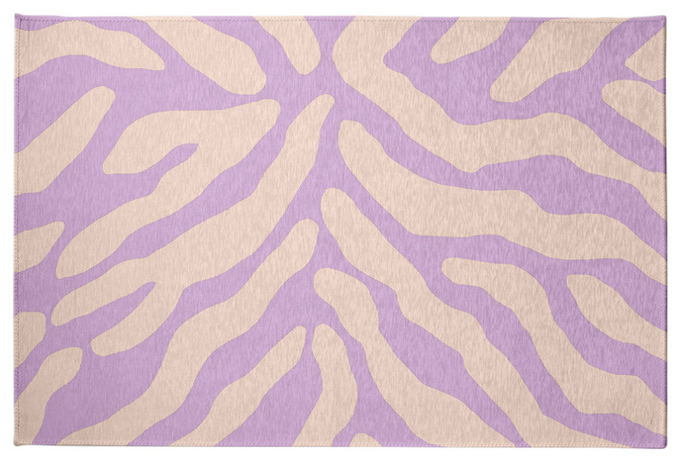 Animal Stripe Spring Chenille Rug, Lilac, 4'x6'