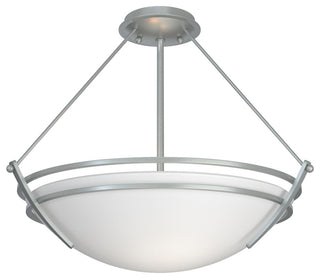 Presidio Tryne Medium Semi-Flush, Vintage Platinum, Opal Glass